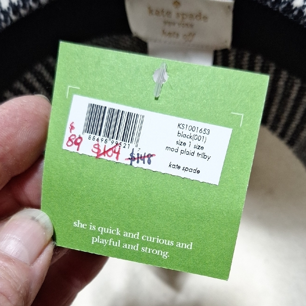 NWT Kate Spade Black and White Hat - Picture 6 of 7